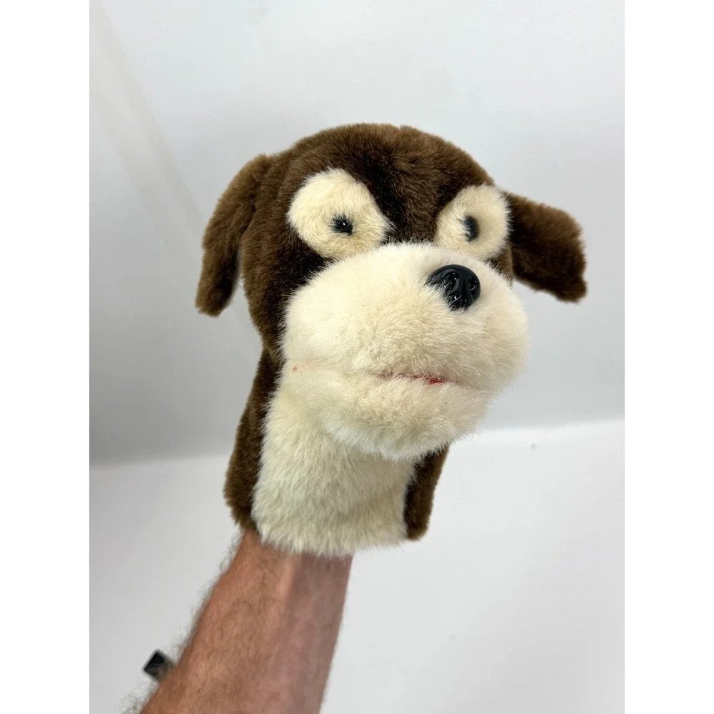 Vintage AGS Innovative USA Pepper Puppet Dog Plush Hand Puppet Brown Tan 32208